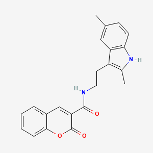 molecular formula C22H20N2O3 B11514255 N-[2-(2,5-dimethyl-1H-indol-3-yl)ethyl]-2-oxo-2H-chromene-3-carboxamide 
