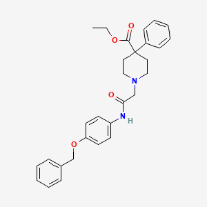 molecular formula C29H32N2O4 B11514271 Ethyl 1-(2-{[4-(benzyloxy)phenyl]amino}-2-oxoethyl)-4-phenylpiperidine-4-carboxylate 