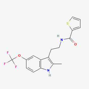 molecular formula C17H15F3N2O2S B11514274 N-{2-[2-methyl-5-(trifluoromethoxy)-1H-indol-3-yl]ethyl}thiophene-2-carboxamide 