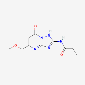 molecular formula C10H13N5O3 B11514473 N-[7-Hydroxy-5-(methoxymethyl)[1,2,4]triazolo[1,5-a]pyrimidin-2-yl]propanamide 