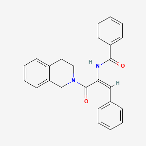molecular formula C25H22N2O2 B11514621 N-[1-(3,4-Dihydro-1H-isoquinoline-2-carbonyl)-2-phenyl-vinyl]-benzamide 