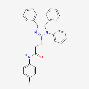 molecular formula C29H22FN3OS B11514652 N-(4-fluorophenyl)-2-[(1,4,5-triphenyl-1H-imidazol-2-yl)sulfanyl]acetamide 