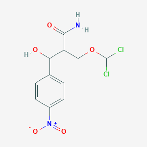 molecular formula C11H12Cl2N2O5 B115147 2-(Dichloromethoxymethyl)-3-hydroxy-3-(4-nitrophenyl)propanamide CAS No. 152053-09-3