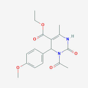 molecular formula C17H20N2O5 B11514767 Ethyl 3-acetyl-4-(4-methoxyphenyl)-6-methyl-2-oxo-1,2,3,4-tetrahydropyrimidine-5-carboxylate 