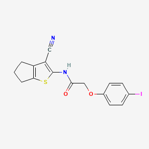 molecular formula C16H13IN2O2S B11514942 N-(3-cyano-5,6-dihydro-4H-cyclopenta[b]thiophen-2-yl)-2-(4-iodophenoxy)acetamide 