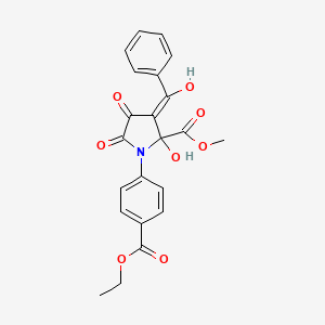molecular formula C22H19NO8 B11514994 methyl 1-[4-(ethoxycarbonyl)phenyl]-2,4-dihydroxy-5-oxo-3-(phenylcarbonyl)-2,5-dihydro-1H-pyrrole-2-carboxylate 