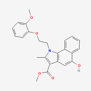 molecular formula C24H23NO5 B11515100 methyl 5-hydroxy-1-[2-(2-methoxyphenoxy)ethyl]-2-methyl-1H-benzo[g]indole-3-carboxylate 
