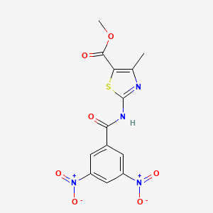 molecular formula C13H10N4O7S B11515542 Methyl 2-{[(3,5-dinitrophenyl)carbonyl]amino}-4-methyl-1,3-thiazole-5-carboxylate 