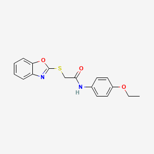 molecular formula C17H16N2O3S B11515983 2-(1,3-benzoxazol-2-ylsulfanyl)-N-(4-ethoxyphenyl)acetamide 