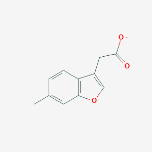 molecular formula C11H10O3 B115163 (6-Methyl-benzofuran-3-yl)-acetic acid CAS No. 142917-39-3
