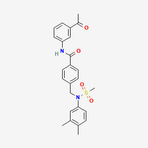 molecular formula C25H26N2O4S B11516822 N-(3-acetylphenyl)-4-{[(3,4-dimethylphenyl)(methylsulfonyl)amino]methyl}benzamide 