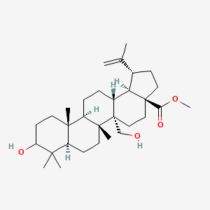 molecular formula C31H50O4 B1151699 methyl (1R,3aS,5aS,5bR,7aR,11aR,11bR,13aR,13bR)-9-hydroxy-5a-(hydroxymethyl)-5b,8,8,11a-tetramethyl-1-prop-1-en-2-yl-1,2,3,4,5,6,7,7a,9,10,11,11b,12,13,13a,13b-hexadecahydrocyclopenta[a]chrysene-3a-carboxylate CAS No. 263844-79-7