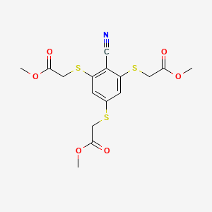 molecular formula C16H17NO6S3 B11517032 Methyl ({2-cyano-3,5-bis[(2-methoxy-2-oxoethyl)thio]phenyl}thio)acetate 