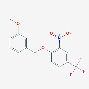 molecular formula C15H12F3NO4 B11517380 Benzene, 1-trifluoromethyl-4-(3-methoxybenzyloxy)-3-nitro- 