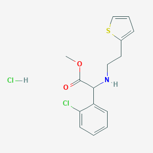 (+)Methyl alpha-(2-thtenylethylamino)(2-chlorophenyl)acetate HCL