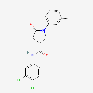 molecular formula C18H16Cl2N2O2 B11517988 N-(3,4-dichlorophenyl)-1-(3-methylphenyl)-5-oxopyrrolidine-3-carboxamide 