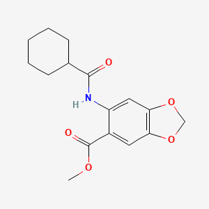 molecular formula C16H19NO5 B11518362 Methyl 6-[(cyclohexylcarbonyl)amino]-1,3-benzodioxole-5-carboxylate 