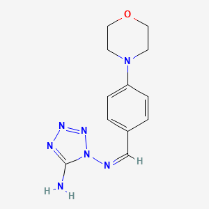 molecular formula C12H15N7O B11518680 N~1~-{(Z)-[4-(morpholin-4-yl)phenyl]methylidene}-1H-tetrazole-1,5-diamine 