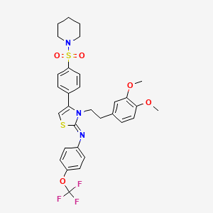 molecular formula C31H32F3N3O5S2 B11518744 N-[(2Z)-3-[2-(3,4-dimethoxyphenyl)ethyl]-4-[4-(piperidin-1-ylsulfonyl)phenyl]-1,3-thiazol-2(3H)-ylidene]-4-(trifluoromethoxy)aniline 