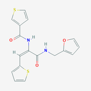 molecular formula C17H14N2O3S2 B11519315 Propenamide, 2-(3-thenoylamino)-3-(2-thienyl)-N-(2-furfuryl)- 