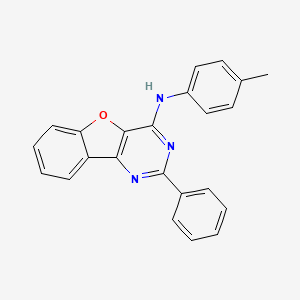 molecular formula C23H17N3O B11519339 N-(4-methylphenyl)-2-phenyl[1]benzofuro[3,2-d]pyrimidin-4-amine 