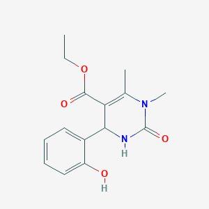 molecular formula C15H18N2O4 B11519407 Ethyl 4-(2-hydroxyphenyl)-1,6-dimethyl-2-oxo-1,2,3,4-tetrahydropyrimidine-5-carboxylate 
