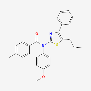 molecular formula C27H26N2O2S B11519484 N-(4-methoxyphenyl)-4-methyl-N-(4-phenyl-5-propyl-1,3-thiazol-2-yl)benzamide 