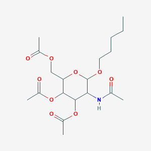 molecular formula C19H31NO9 B115198 (5-Acetamido-3,4-diacetyloxy-6-pentoxyoxan-2-yl)methyl acetate CAS No. 146288-30-4