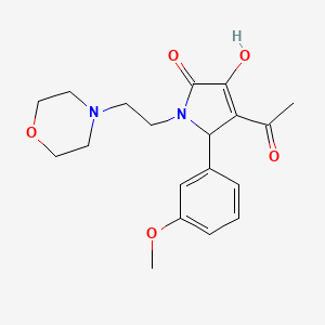 molecular formula C19H24N2O5 B11520176 Pyrrol-2(5H)-one, 4-acetyl-3-hydroxy-5-(3-methoxyphenyl)-1-[2-(4-morpholyl)ethyl]- 