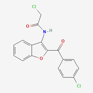 molecular formula C17H11Cl2NO3 B11520408 2-Chloro-N-[2-(4-chlorobenzoyl)-1-benzofuran-3-yl]acetamide 