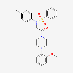 molecular formula C26H29N3O4S B11520420 N-{2-[4-(2-methoxyphenyl)piperazin-1-yl]-2-oxoethyl}-N-(4-methylphenyl)benzenesulfonamide 
