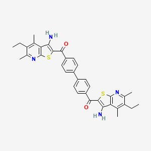 molecular formula C36H34N4O2S2 B11520439 Biphenyl-4,4'-diylbis[(3-amino-5-ethyl-4,6-dimethylthieno[2,3-b]pyridin-2-yl)methanone] 