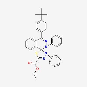 molecular formula C34H32N4O2S B11520496 ethyl 4-(4-tert-butylphenyl)-2,3'-diphenyl-2H,3'H-spiro[phthalazine-1,2'-[1,3,4]thiadiazole]-5'-carboxylate 