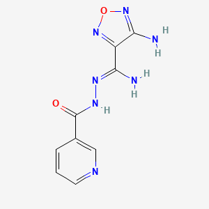 molecular formula C9H9N7O2 B11520700 Furazan-3-carboxamide, 4-amino-, (3-pyridylcarbonyl)hydrazone 
