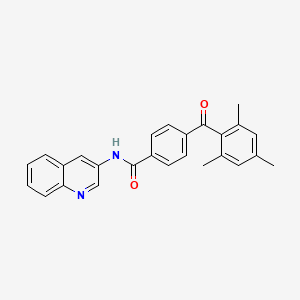 molecular formula C26H22N2O2 B11520829 N-(quinolin-3-yl)-4-[(2,4,6-trimethylphenyl)carbonyl]benzamide 