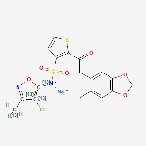 molecular formula C₁₄¹³C₄H₁₄ClN₂NaO₆S₂ B1152099 Sitaxsentan-13C4 Sodium 