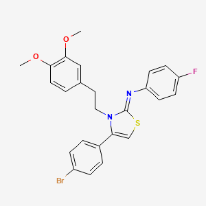 molecular formula C25H22BrFN2O2S B11521045 N-[(2Z)-4-(4-bromophenyl)-3-[2-(3,4-dimethoxyphenyl)ethyl]-1,3-thiazol-2(3H)-ylidene]-4-fluoroaniline 