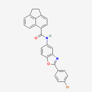 molecular formula C26H17BrN2O2 B11521065 N-[2-(4-bromophenyl)-1,3-benzoxazol-5-yl]-1,2-dihydroacenaphthylene-5-carboxamide 