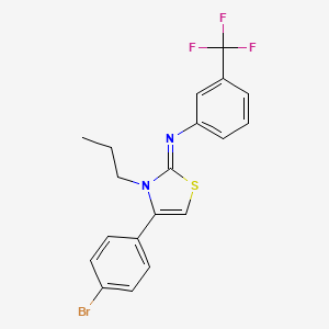 molecular formula C19H16BrF3N2S B11521270 N-[(2Z)-4-(4-bromophenyl)-3-propyl-1,3-thiazol-2(3H)-ylidene]-3-(trifluoromethyl)aniline 