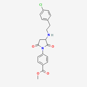 molecular formula C20H19ClN2O4 B11521297 Methyl 4-(3-{[2-(4-chlorophenyl)ethyl]amino}-2,5-dioxopyrrolidin-1-yl)benzoate 