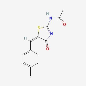 molecular formula C13H12N2O2S B11521302 N-[(5E)-5-(4-methylbenzylidene)-4-oxo-4,5-dihydro-1,3-thiazol-2-yl]acetamide 