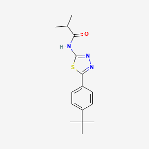 molecular formula C16H21N3OS B11521315 N-[5-(4-tert-butylphenyl)-1,3,4-thiadiazol-2-yl]-2-methylpropanamide 