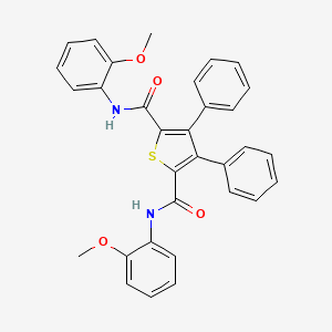 molecular formula C32H26N2O4S B11521351 N,N'-bis(2-methoxyphenyl)-3,4-diphenylthiophene-2,5-dicarboxamide 