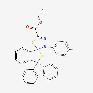 molecular formula C31H26N2O2S2 B11521370 ethyl 3'-(4-methylphenyl)-3,3-diphenyl-3H,3'H-spiro[2-benzothiophene-1,2'-[1,3,4]thiadiazole]-5'-carboxylate 