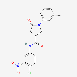 molecular formula C18H16ClN3O4 B11521540 N-(4-chloro-3-nitrophenyl)-1-(3-methylphenyl)-5-oxopyrrolidine-3-carboxamide 