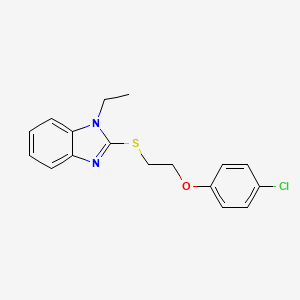 molecular formula C17H17ClN2OS B11521890 Benzimidazole, 2-[2-(4-chlorophenoxy)ethylthio]-1-ethyl- 