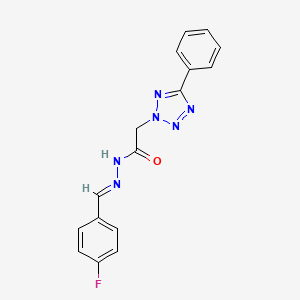 molecular formula C16H13FN6O B11522025 N'-[(E)-(4-fluorophenyl)methylidene]-2-(5-phenyl-2H-tetrazol-2-yl)acetohydrazide 