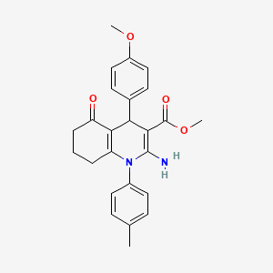 molecular formula C25H26N2O4 B11522044 Methyl 2-amino-4-(4-methoxyphenyl)-1-(4-methylphenyl)-5-oxo-1,4,5,6,7,8-hexahydroquinoline-3-carboxylate 