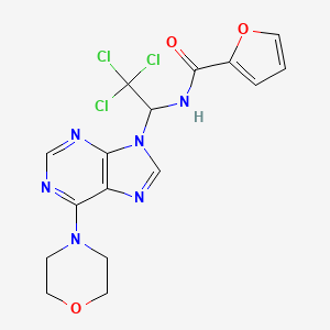 molecular formula C16H15Cl3N6O3 B11522086 N-{2,2,2-trichloro-1-[6-(morpholin-4-yl)-9H-purin-9-yl]ethyl}furan-2-carboxamide 