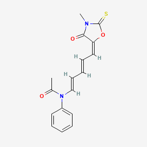 molecular formula C17H16N2O3S B11522101 N-[5-(3-Methyl-4-oxo-2-thioxo-oxazolidin-5-ylidene)-penta-1,3-dienyl]-N-phenyl-acetamide 